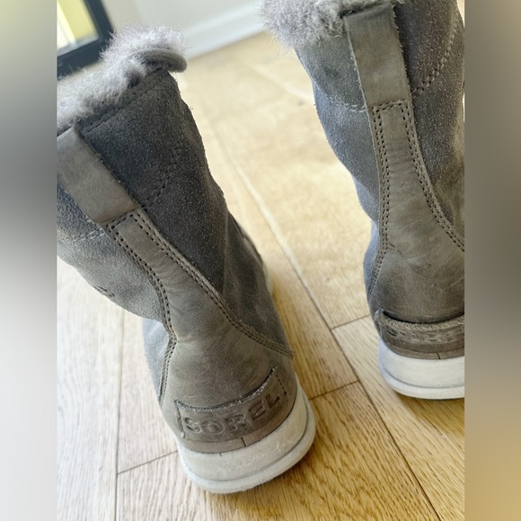 Sorel Waterproof Suede Boots – Women’s 11 Gray Faux Fur Lined - Picture 5 of 10